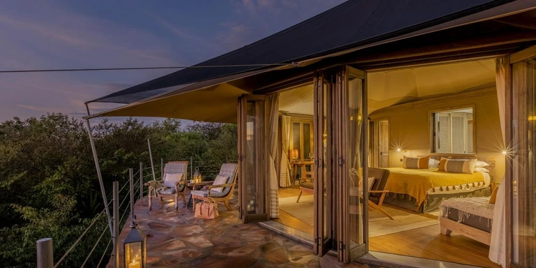Luxury room interior with panoramic views