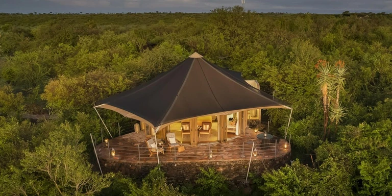 Luxury room interior with panoramic views