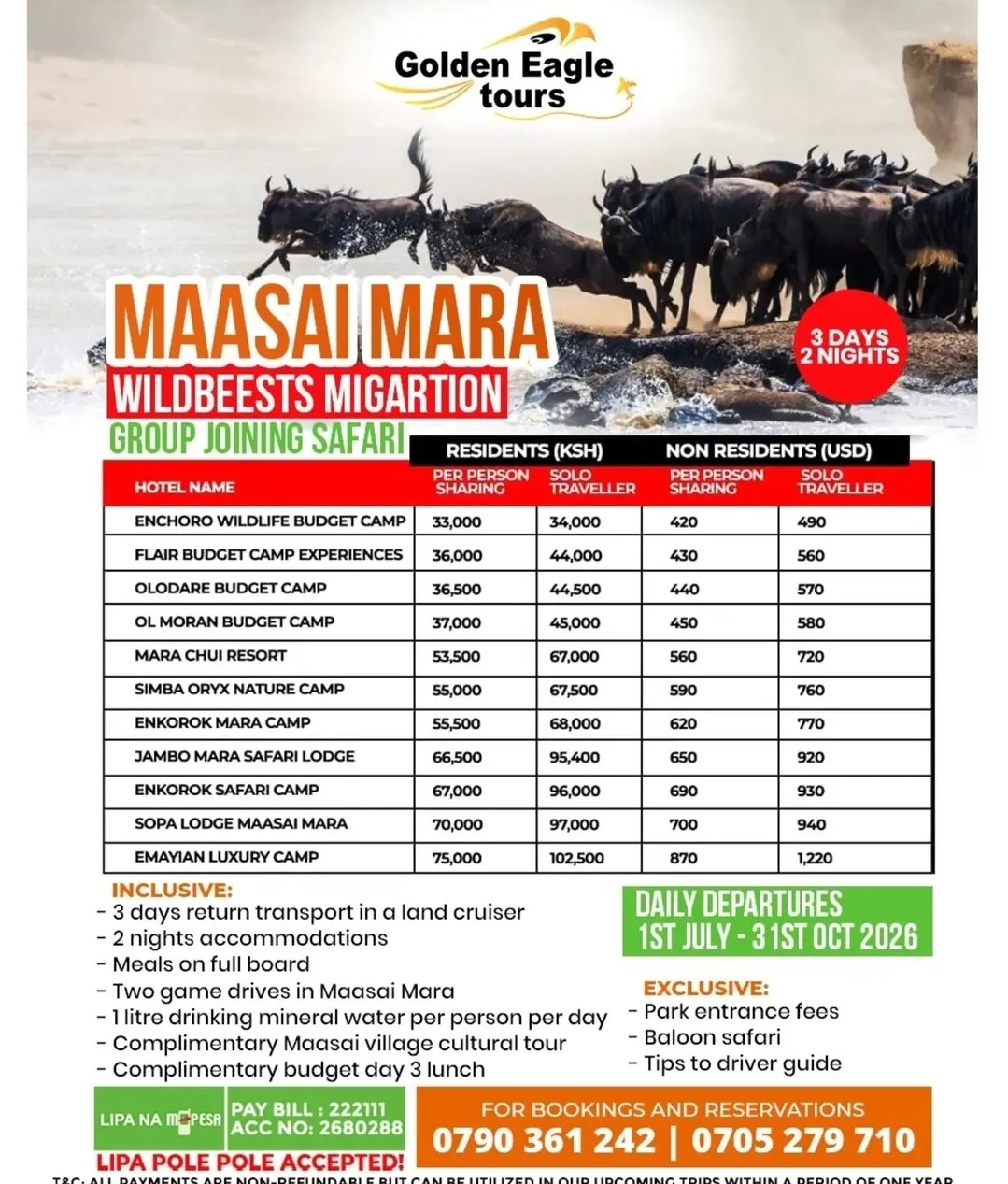 Maasai Mara flyer