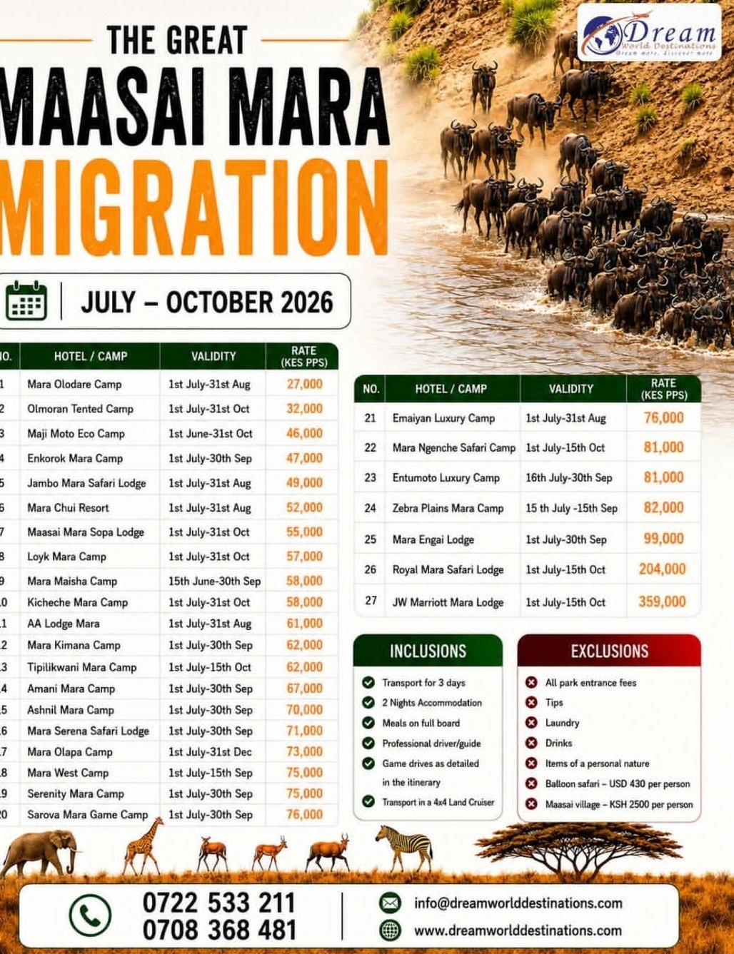 Masaai Mara flyer