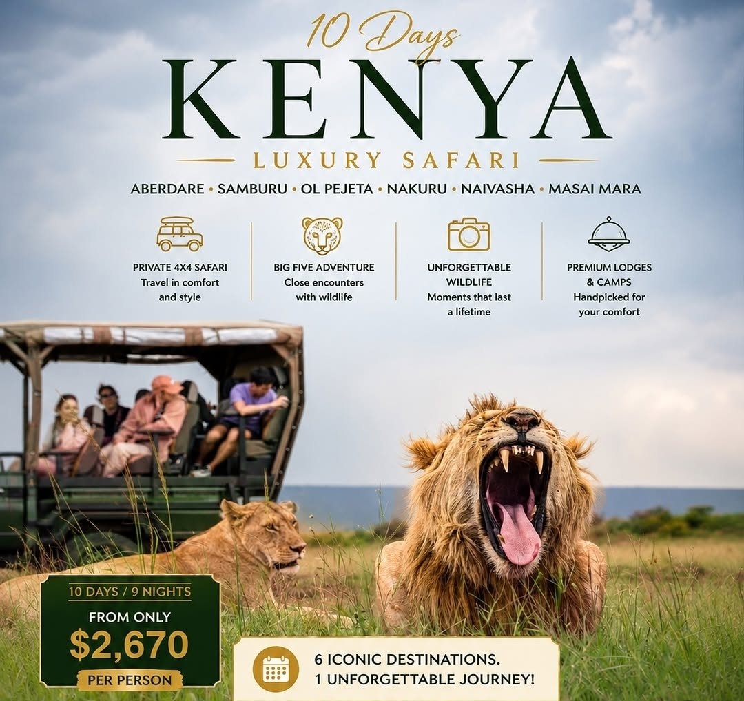 Maasai Mara,Samburu,Nakuru,Ol pej, Naivasha, flyer